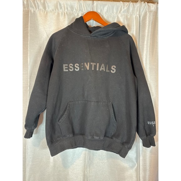 ESSENTIALS Fear‎ of God Black Hoodie Sweatshirt Mens Size Medium